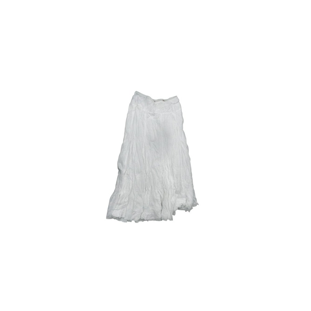 Ruby Rd Broomstick Skirt Womens 8 White Crinkle Cotton Tiered Ruffle Midi